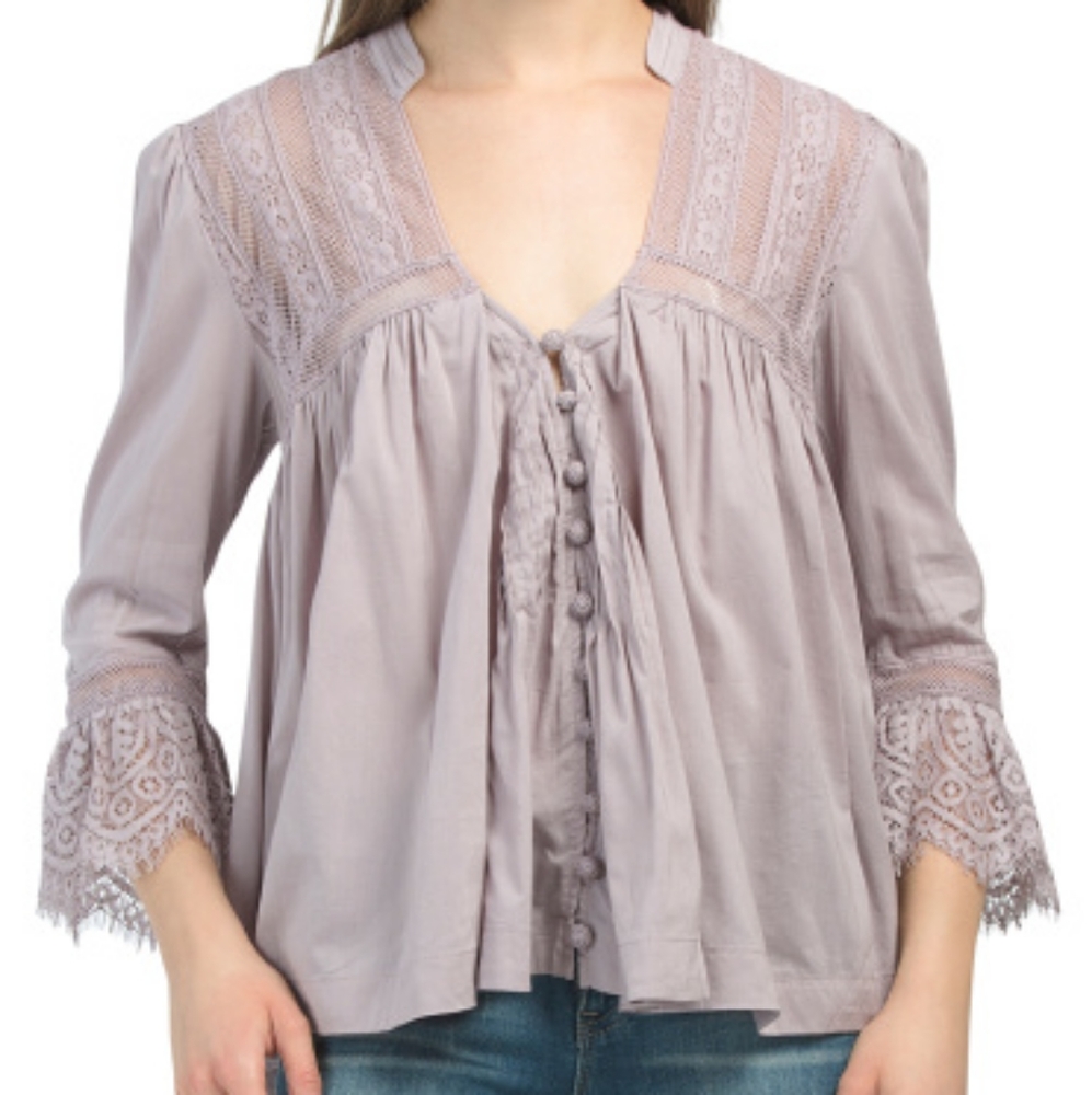 Free People Esme Button Down Blouse - Picture 1 of 6